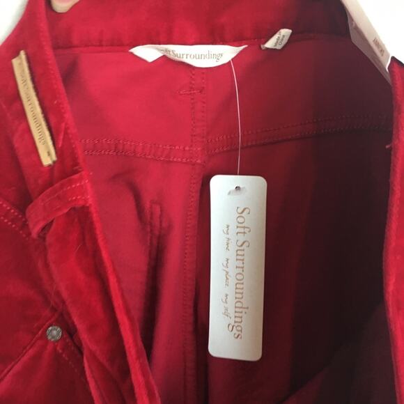 Soft Surroundings Red Velvet NWT Skinny Ankle Pants 12 - Picture 6 of 9